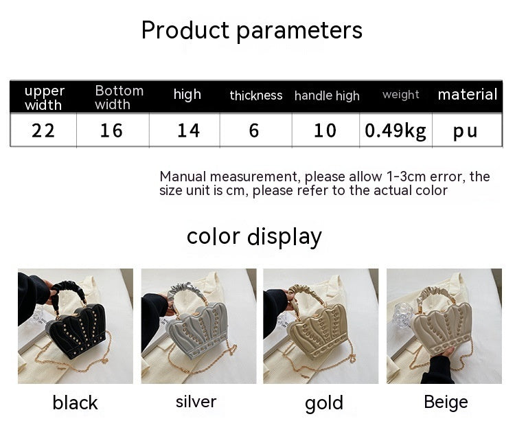 Monika Beauty Pageant Crown Handbags High-grade Elegant Affordable Luxury Fashion Shoulder Messenger Bag