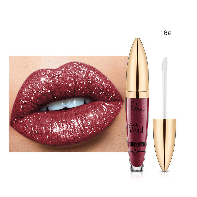 Monika Beauty Pageant Pudaier Sip Glitter Flip Matte Shimmer Lip Gloss No Stain On Cup Diamond Lipstick