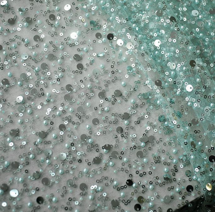 Monika Beauty Pageant Sequined Pearl Embroidery Lace Asymmetric Single Sleeve Dress