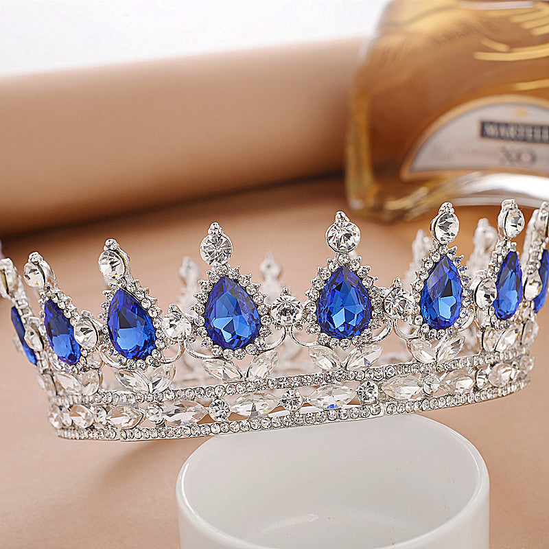 Monika Beauty Pageant Full Crown Bridal Tiara Crown Wedding Diadem Bridal Round Crown