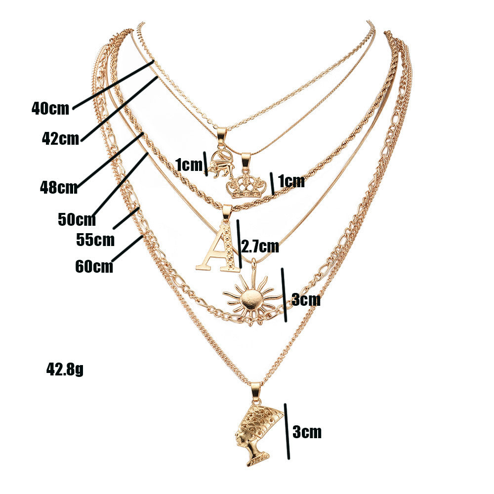 Monika Beauty Pageant Crown Sun Women's Necklace