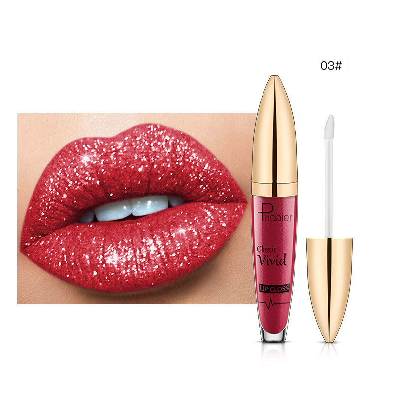 Monika Beauty Pageant Pudaier Sip Glitter Flip Matte Shimmer Lip Gloss No Stain On Cup Diamond Lipstick