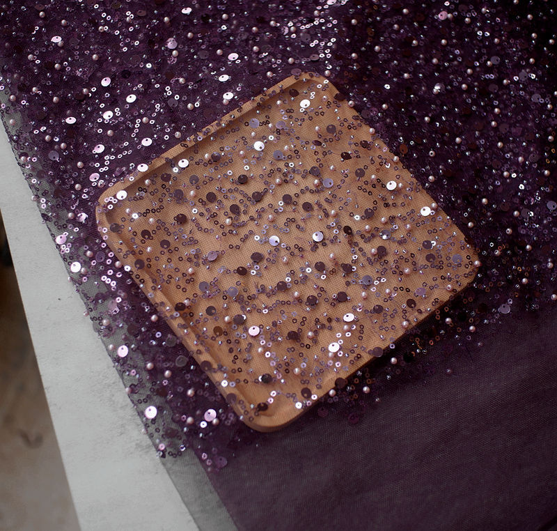 Monika Beauty Pageant Sequined Pearl Embroidery Lace Asymmetric Single Sleeve Dress