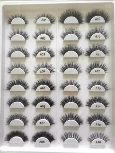 Monika Beauty Pageant Handmade 3D Mink Full Strip False Eyelashes - Family