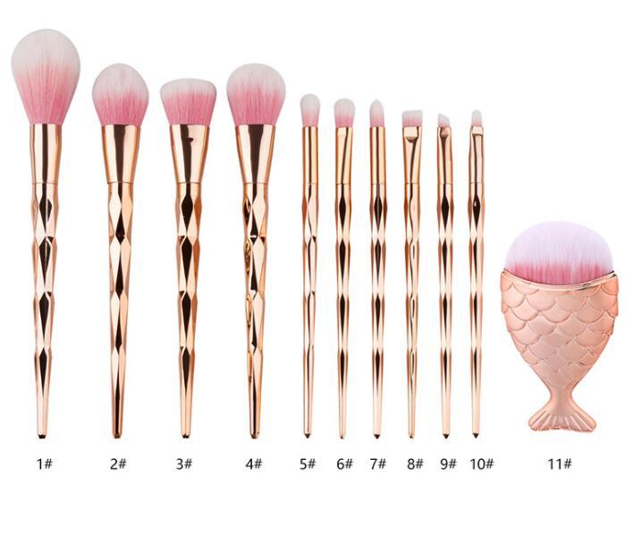 Monika Beauty Pageant 1pc Diamond Fish Makeup Brush Set Foundation Blend Power Eyeshadow Contour Concealer Blush Cosmetic Beauty Make Up