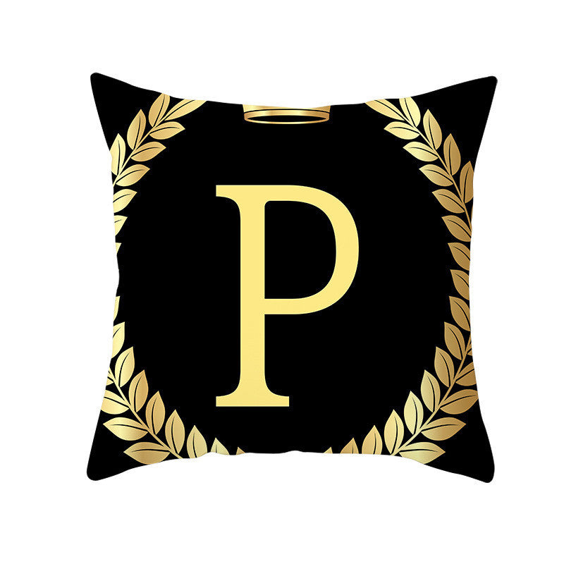 Monika Beauty Pageant Black Gold Letter Peach Skin Pillowcase Crown Sofa Cushion Cover Customization