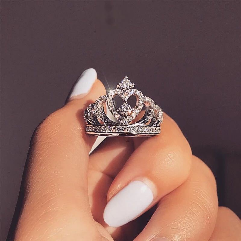 Monika Beauty Pageant Creative Crown Zircon Ring Women