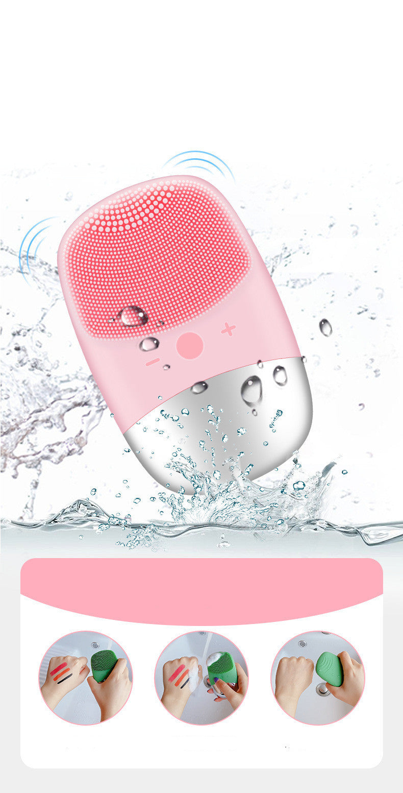 Monika Beauty Pageant Mini Silicone Electric Face Cleansing Brush Electric Facial Cleanser Facial Cleansing Brush Skin Massager Skin Care Tools