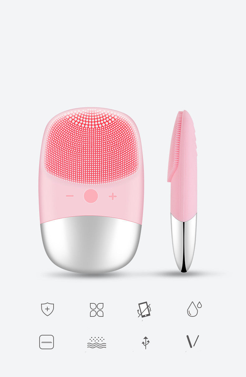 Monika Beauty Pageant Mini Silicone Electric Face Cleansing Brush Electric Facial Cleanser Facial Cleansing Brush Skin Massager Skin Care Tools