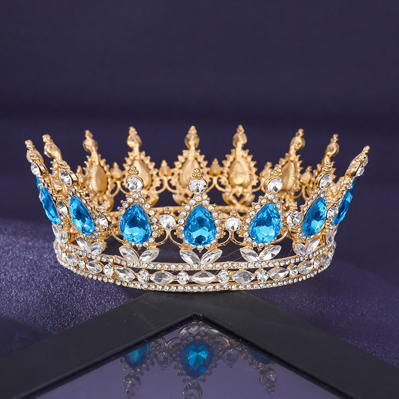 Rhinestone Crown Full Circle Big Crown Bridal Tiara Crown