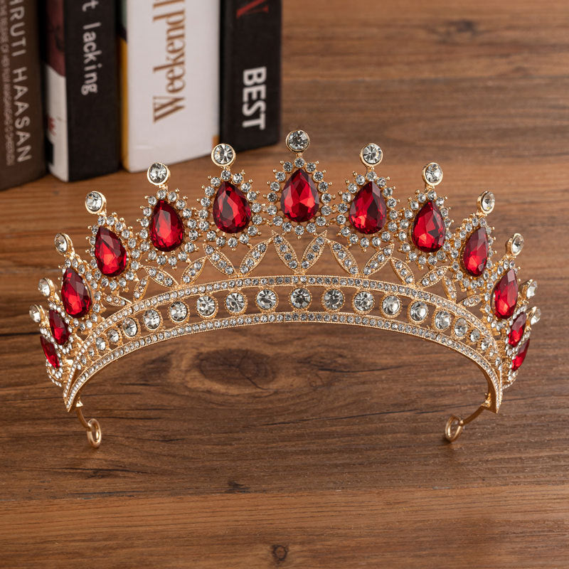 Monika Beauty Pageant Bridal Crown Wedding Alloy Diamond Crown Fashion Elegant Headdress