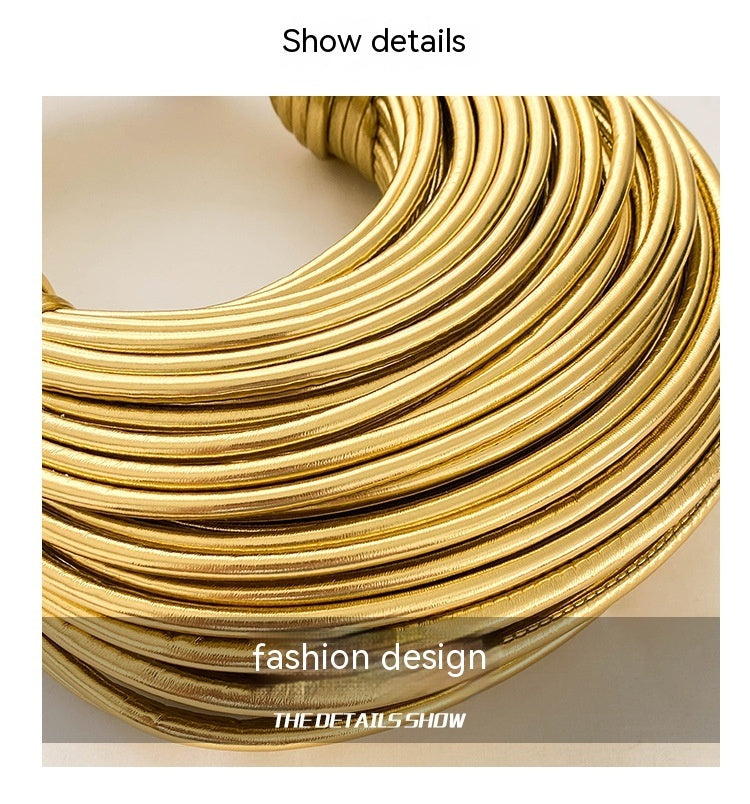 Monika Beauty Pageant Instafamous Metal Noodles Underarm Bag Fashion Shiny Surface