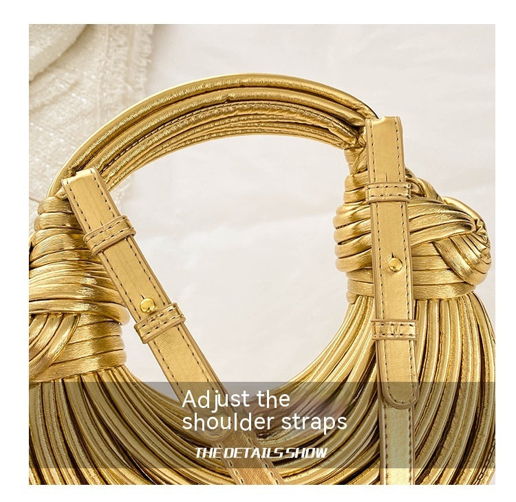 Monika Beauty Pageant Instafamous Metal Noodles Underarm Bag Fashion Shiny Surface