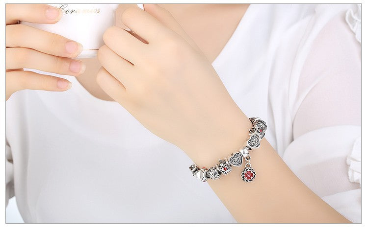Monika Beauty Pageant Crown love alloy bracelet