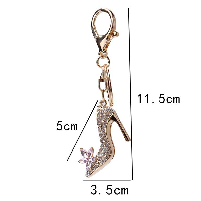 Monika Beauty Pageant Rhinestone crystal high heels keychain