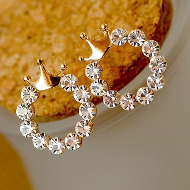 Monika Beauty Pageant Crown diamond stud earrings