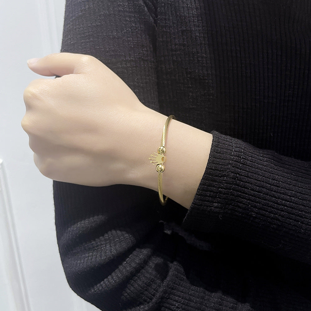 Monika Beauty Pageant Stainless Steel Bracelet Crown