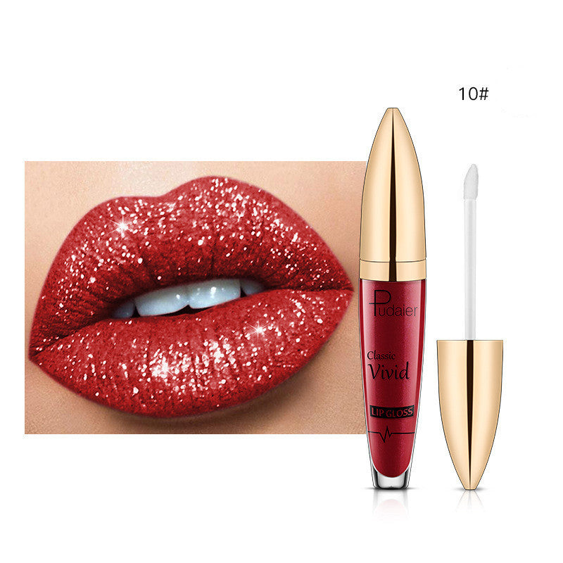 Monika Beauty Pageant Pudaier Sip Glitter Flip Matte Shimmer Lip Gloss No Stain On Cup Diamond Lipstick