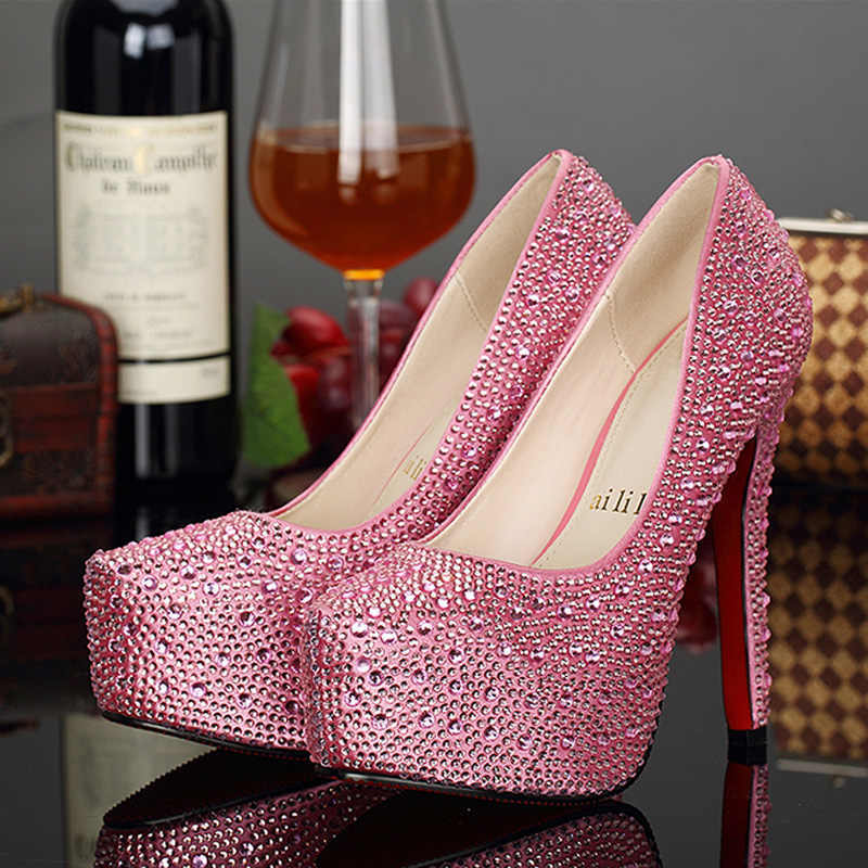 Monika Beauty Pageant Plus Size Crystal 14cm Super High Heels