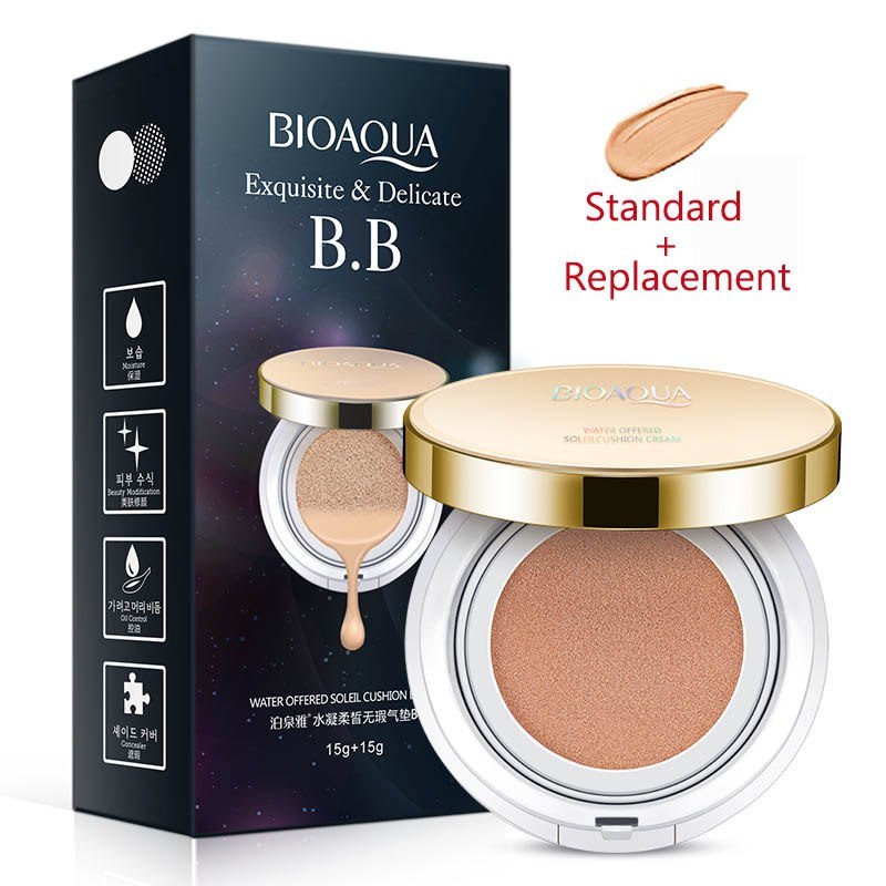Monika Beauty Pageant Bioaqua Air Cushion BB Cream 3 Color Concealer Moisturizing Foundation Whitening Flawless Makeup Bare For Face Beauty Makeup
