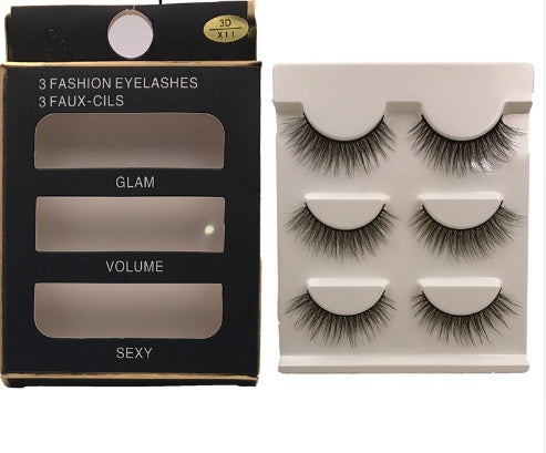 Monika Beauty Pageant New 3 Pairs Natural False Eyelashes Long Makeup 3D Mink Lash Eyelash Extension Lashes For Beauty