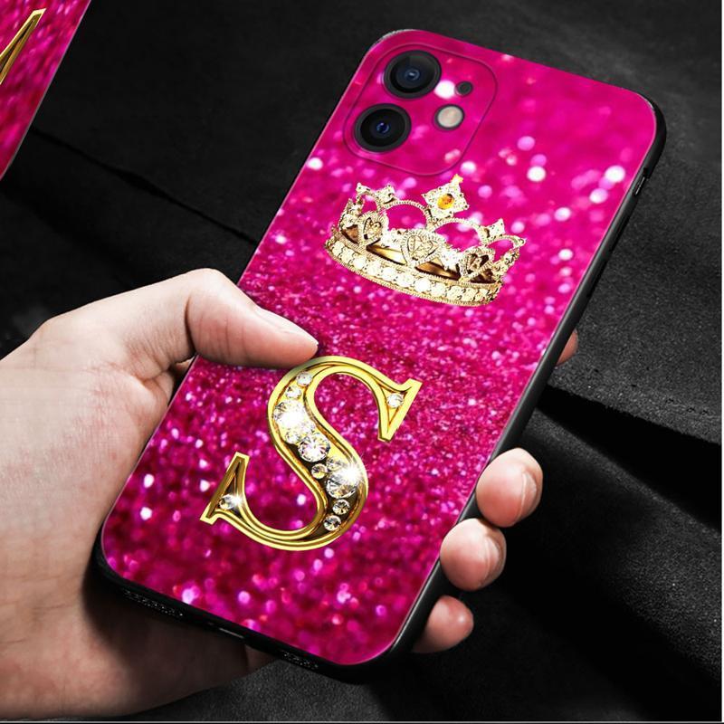 Monika Beauty Pageant Golden Diamond King Crown Letters Phone Case
