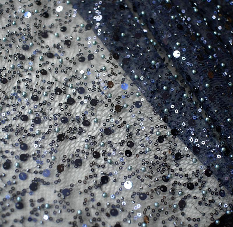 Monika Beauty Pageant Sequined Pearl Embroidery Lace Asymmetric Single Sleeve Dress