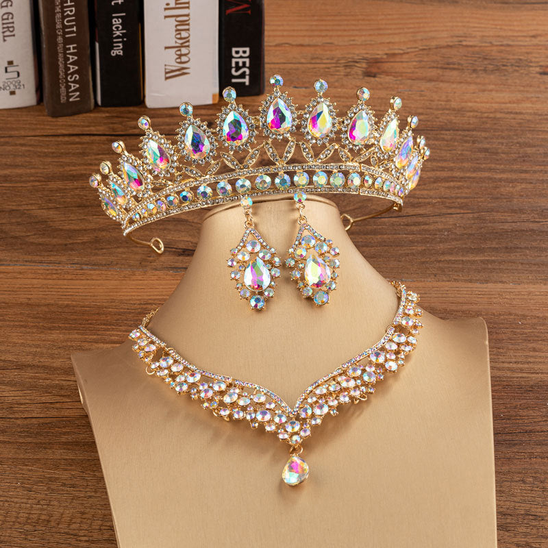 Monika Beauty Pageant Bridal Crown Wedding Alloy Diamond Crown Fashion Elegant Headdress
