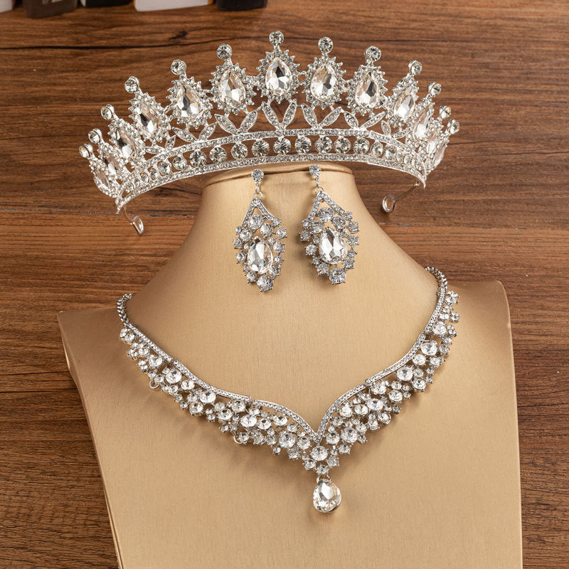 Monika Beauty Pageant Bridal Crown Wedding Alloy Diamond Crown Fashion Elegant Headdress
