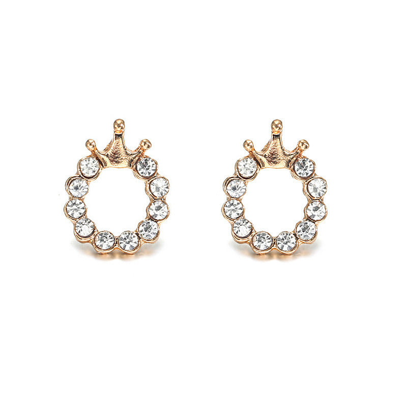 Monika Beauty Pageant Crown diamond stud earrings