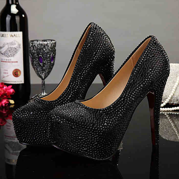Monika Beauty Pageant Plus Size Crystal 14cm Super High Heels