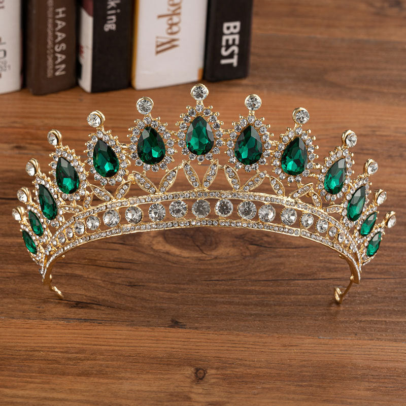 Monika Beauty Pageant Bridal Crown Wedding Alloy Diamond Crown Fashion Elegant Headdress