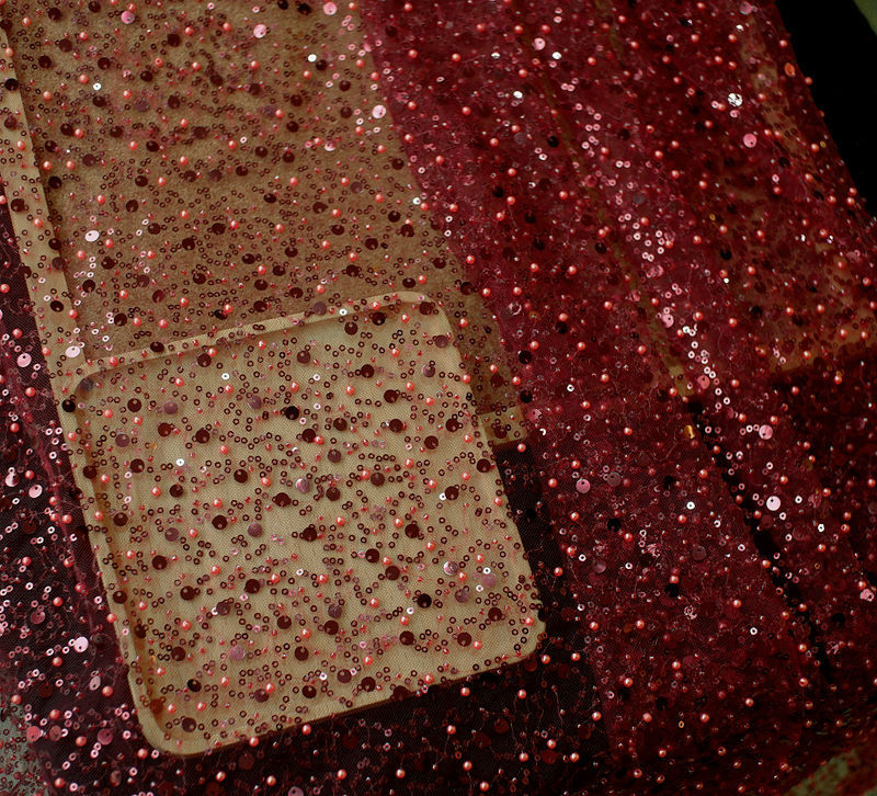 Monika Beauty Pageant Sequined Pearl Embroidery Lace Asymmetric Single Sleeve Dress