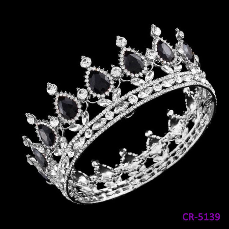Monika Beauty Pageant Full Crown Bridal Tiara Crown Wedding Diadem Bridal Round Crown