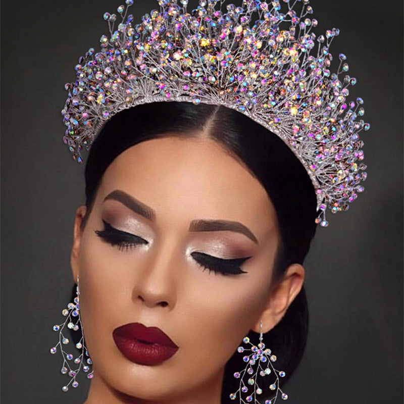 Monika Beauty Pageant Bridal Crown Tiara Wedding Handmade