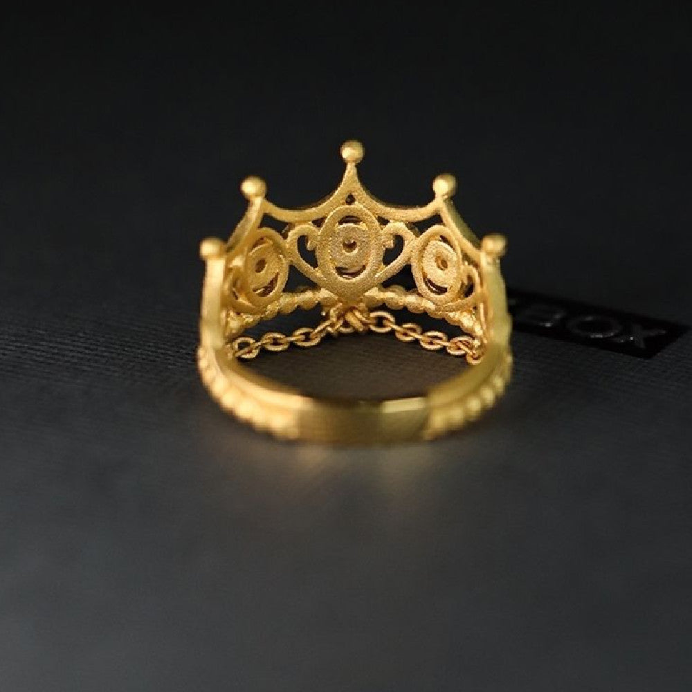 Monika Beauty Pageant Fashion Retro Crown Tassel Ring