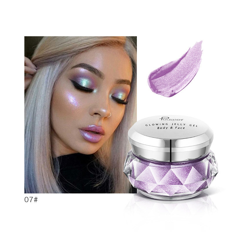 Monika Beauty Pageant Face Highlighter Jelly Gel Mermaid Eyeshadow Glow Body Glitter Festival Makeup Iluminador Gold Liquid Highlighter Bronzer