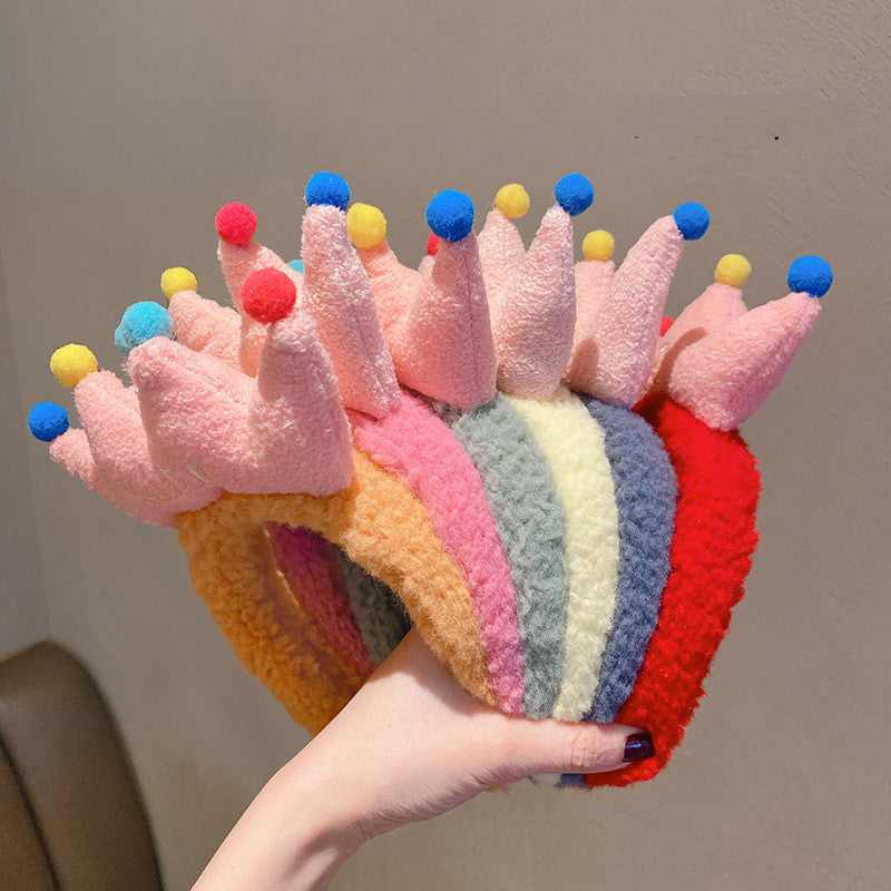 Monika Beauty Pageant Women's Fashion Lambswool Wash Face Crown Styling Hair Band