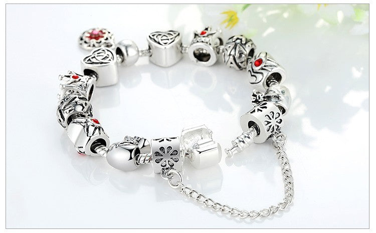 Monika Beauty Pageant Crown love alloy bracelet