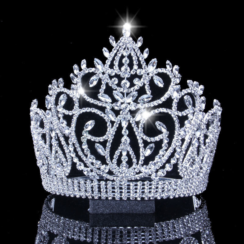 Monika Beauty Pageant European And American Bridal Crown Luxury Rhinestone Big Crown Headdress