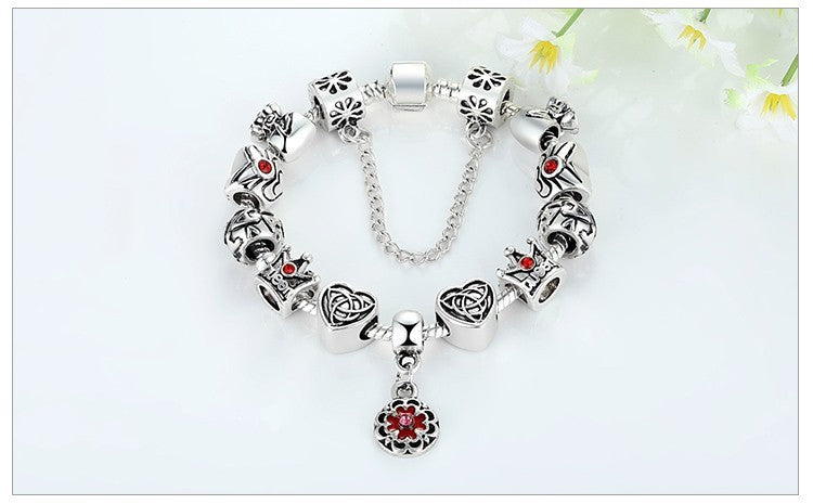 Monika Beauty Pageant Crown love alloy bracelet