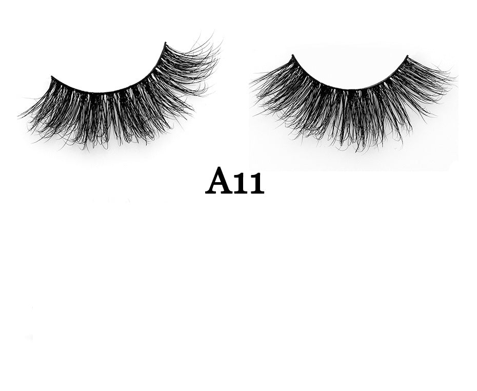 Monika Beauty Pageant Handmade 3D Mink Full Strip False Eyelashes - Family