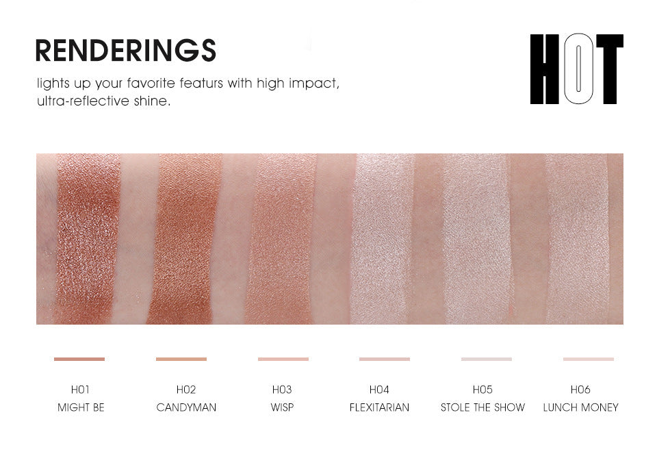 Monika Beauty Pageant MYS Brand Face Makeup Powder 6 color Waterproof Minerals Shimmer Brightener Contour Glow Kit Bronzer Highlighter Makeup Palettes