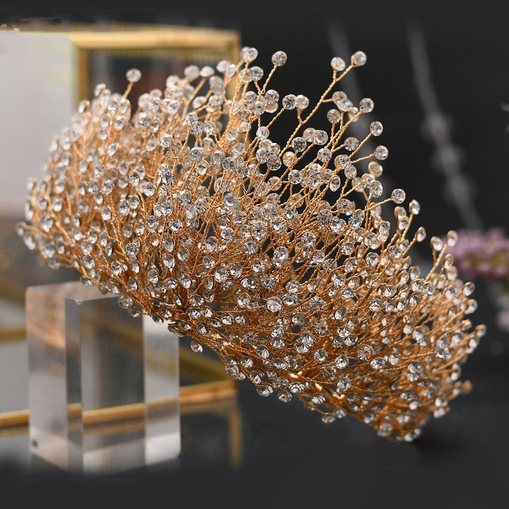 Monika Beauty Pageant Bridal Crown Tiara Wedding Handmade