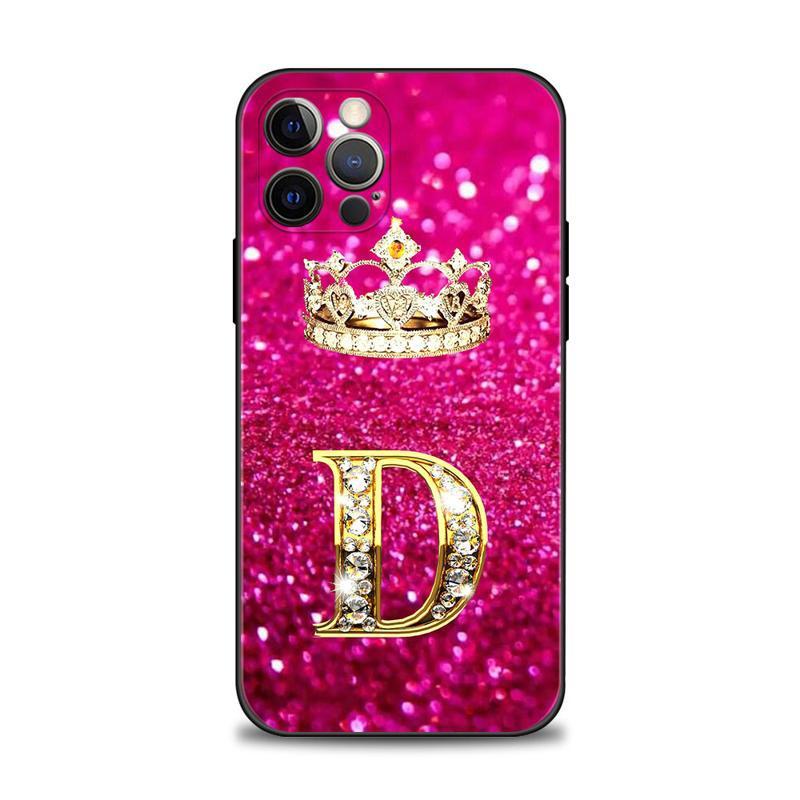 Monika Beauty Pageant Golden Diamond King Crown Letters Phone Case