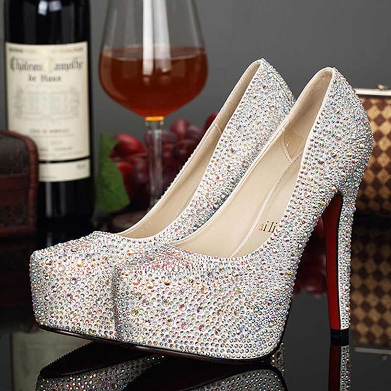 Monika Beauty Pageant Plus Size Crystal 14cm Super High Heels
