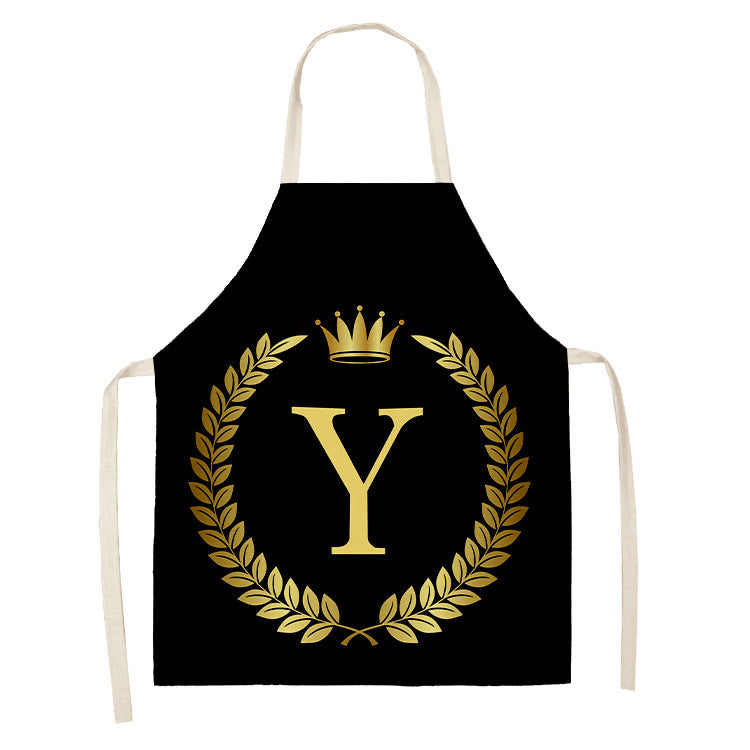 Monika Beauty Pageant Golden Crown Letter Apron Cute
