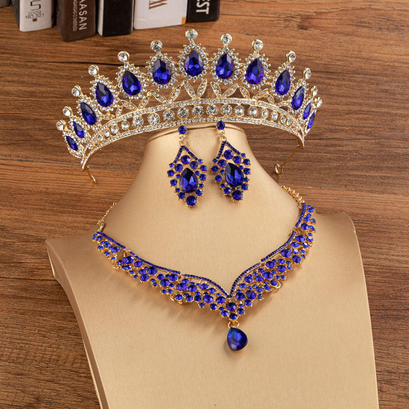 Monika Beauty Pageant Bridal Crown Wedding Alloy Diamond Crown Fashion Elegant Headdress