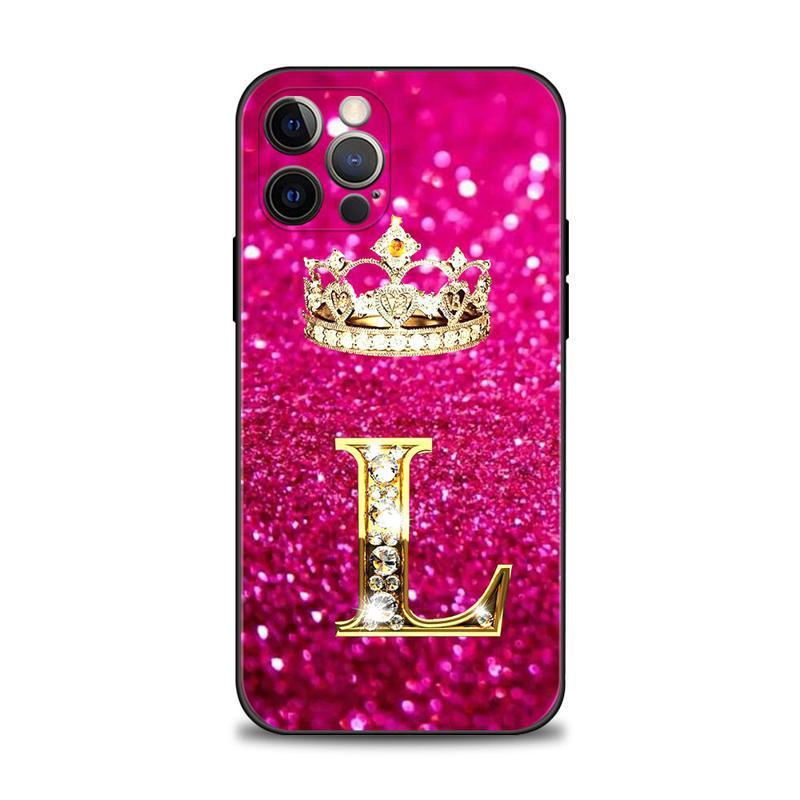 Monika Beauty Pageant Golden Diamond King Crown Letters Phone Case