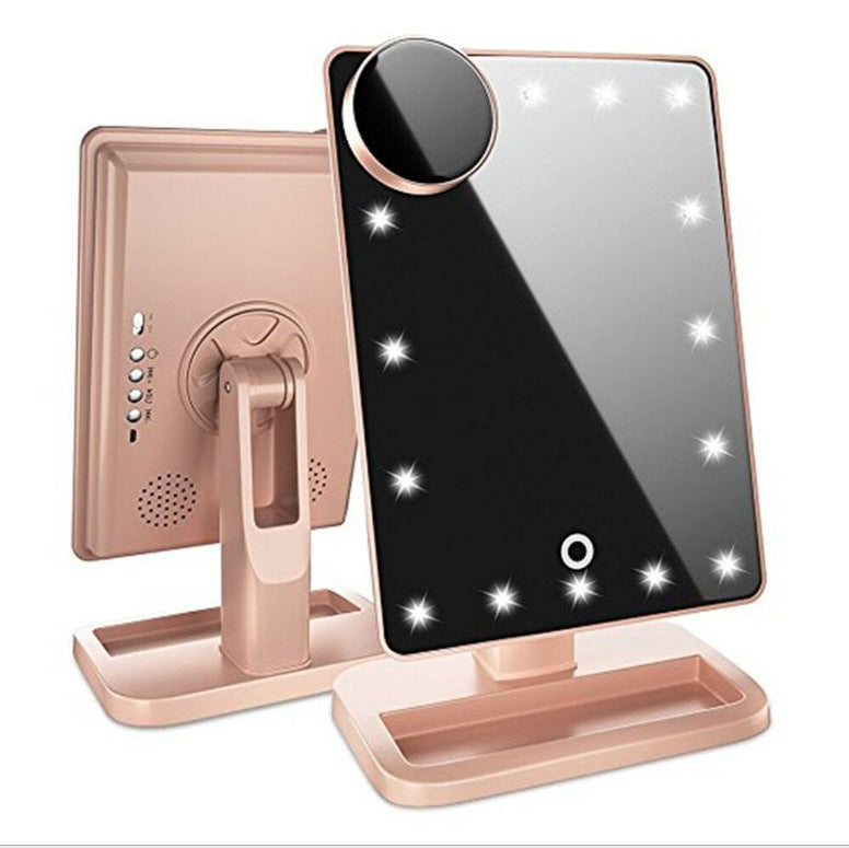 Monika Beauty Pageant Touch Screen Makeup Mirror With 20 LED Light Bluetooth Music Speaker 10X Magnifying Mirrors Lights
